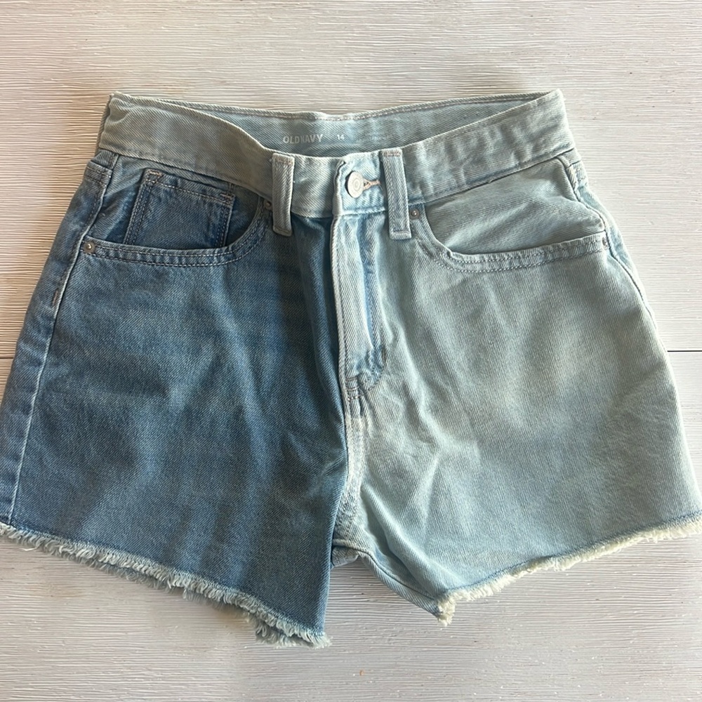 Old Navy Girls Classic High-Rise Jean Shorts - Medium & Light Blue - Size 14